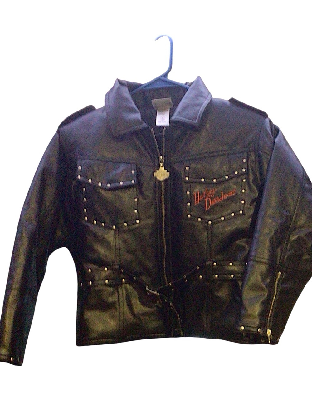 EUC...Kids Harley-Davidson Faux Leather Moto jacket. SZ 10-12 Afew imperfections